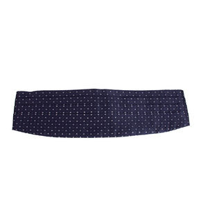 TINO COSMA NAVY BLUE & WHITE SMOKING BELT-CUMMERBUND | MENS SIZE L